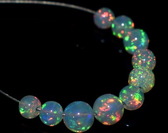 Ethiopian opal beads strand for making jewelry Top quality Genuine Welo opal smooth beads 3.5-7.5 mm 13 inch stradnd