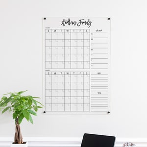 Acrylic Calendar 2 Month Family Calendar Large Wall Calendar Dry Erase Board