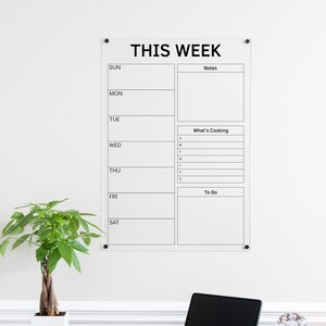 Weekly Calendar, Command Center, Acrylic Dry Erase Board, Large Wall Calendar