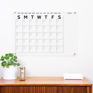 Acrylic Calendar, Dry Erase Calendar Board, Large Monthly Calendar, Family Calendar, Acrylic Wall Planner