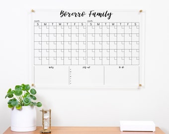 Acrylic Calendar for Wall Clear Dry Erase Board Acrylic Family Planner Two Month Calendar