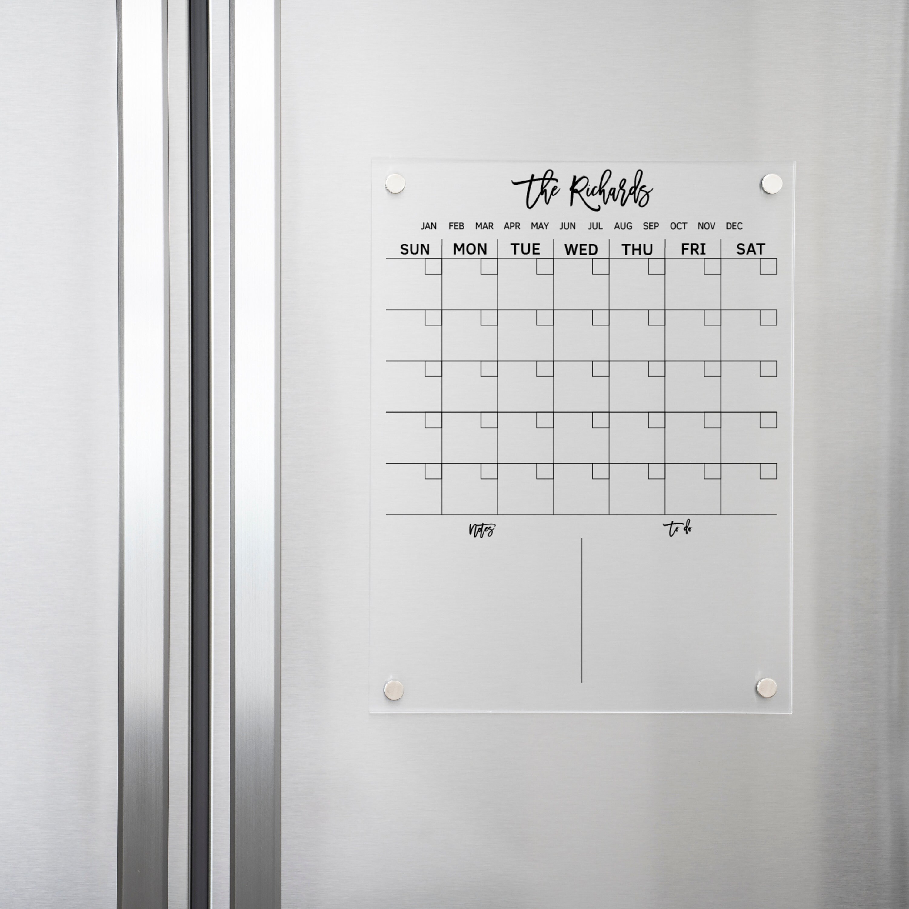 Personalized Dry Erase Acrylic Calendar - 2 Month - Calen Love® - Calen Love