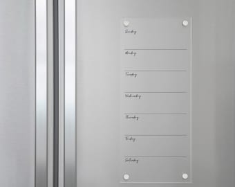 Magnetic Calendar for Fridge, Acrylic Calendar, Family Calendar, Refrigerator Meal Planner, To Do List