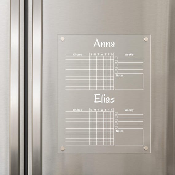 Magnetic Fridge Adult Chore Chart | Personalized Family Planner | Toddler Responsibility Chart | Habit Tracker #220