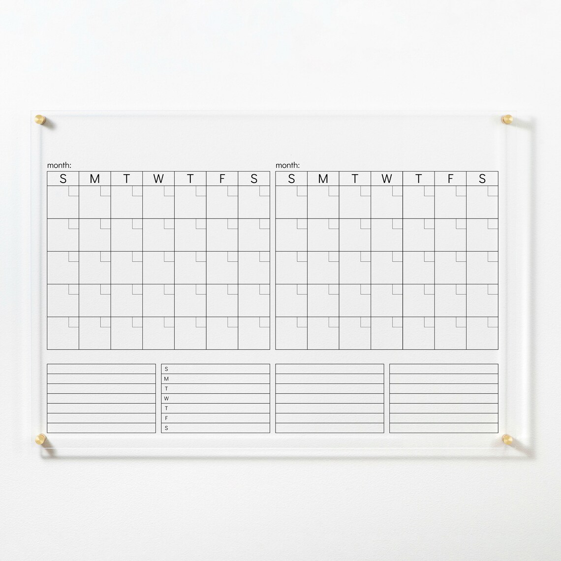 Acrylic Calendar for Wall Clear Dry Erase Board Family Etsy
