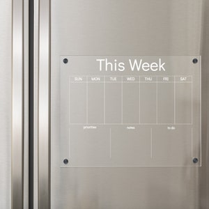 Fridge Weekly Calendar, Magnetic Calendar for Fridge, Acrylic Calendar ...
