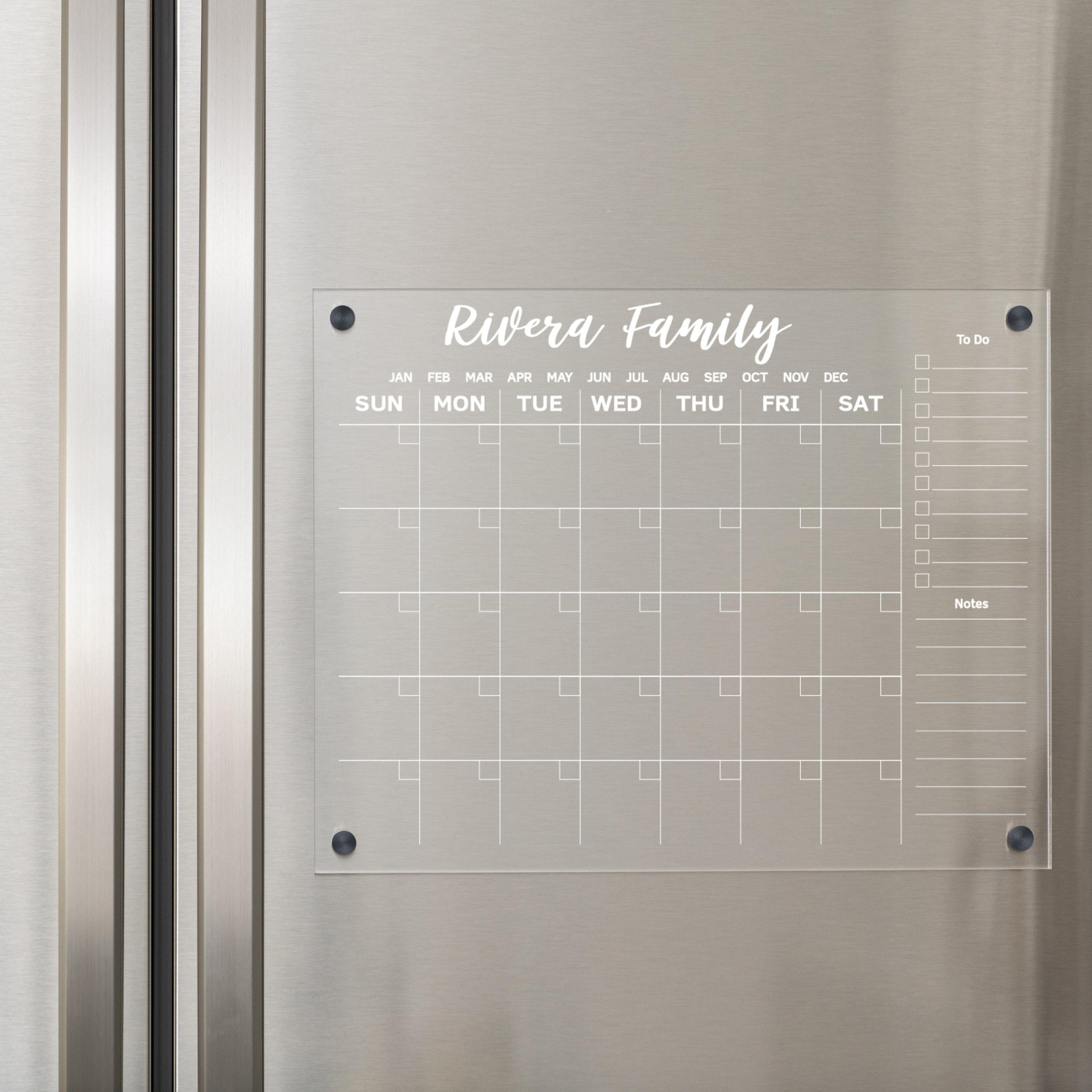 Calendrier magnétique pour réfrigérateur, calendrier acrylique, calendrier  effaçable à sec, liste de tâches, planification des repas -  France