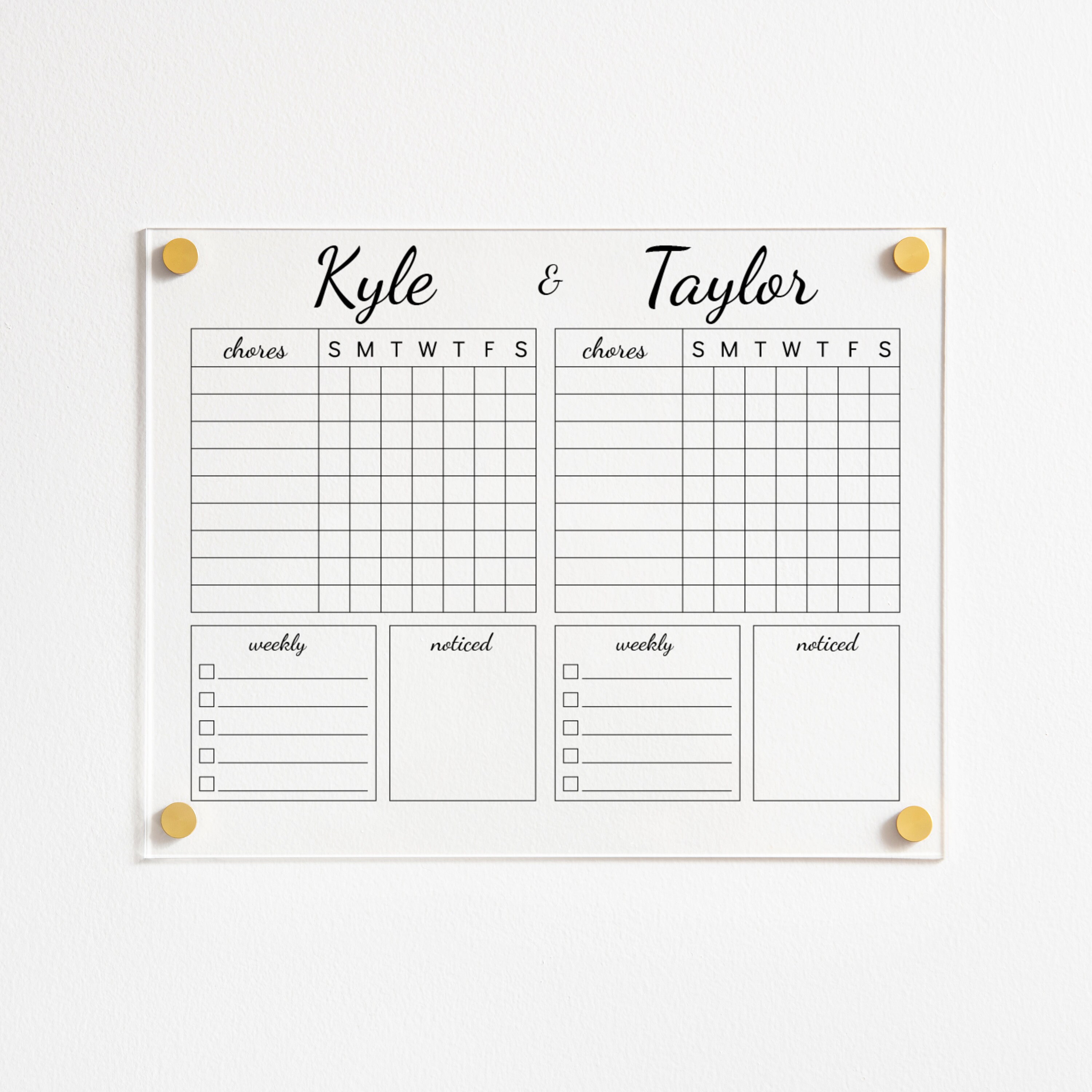custom chore chart children dry erase board clear acrylic homeschool girls boys 03-009-016 Personalized Chore Chart For Kids