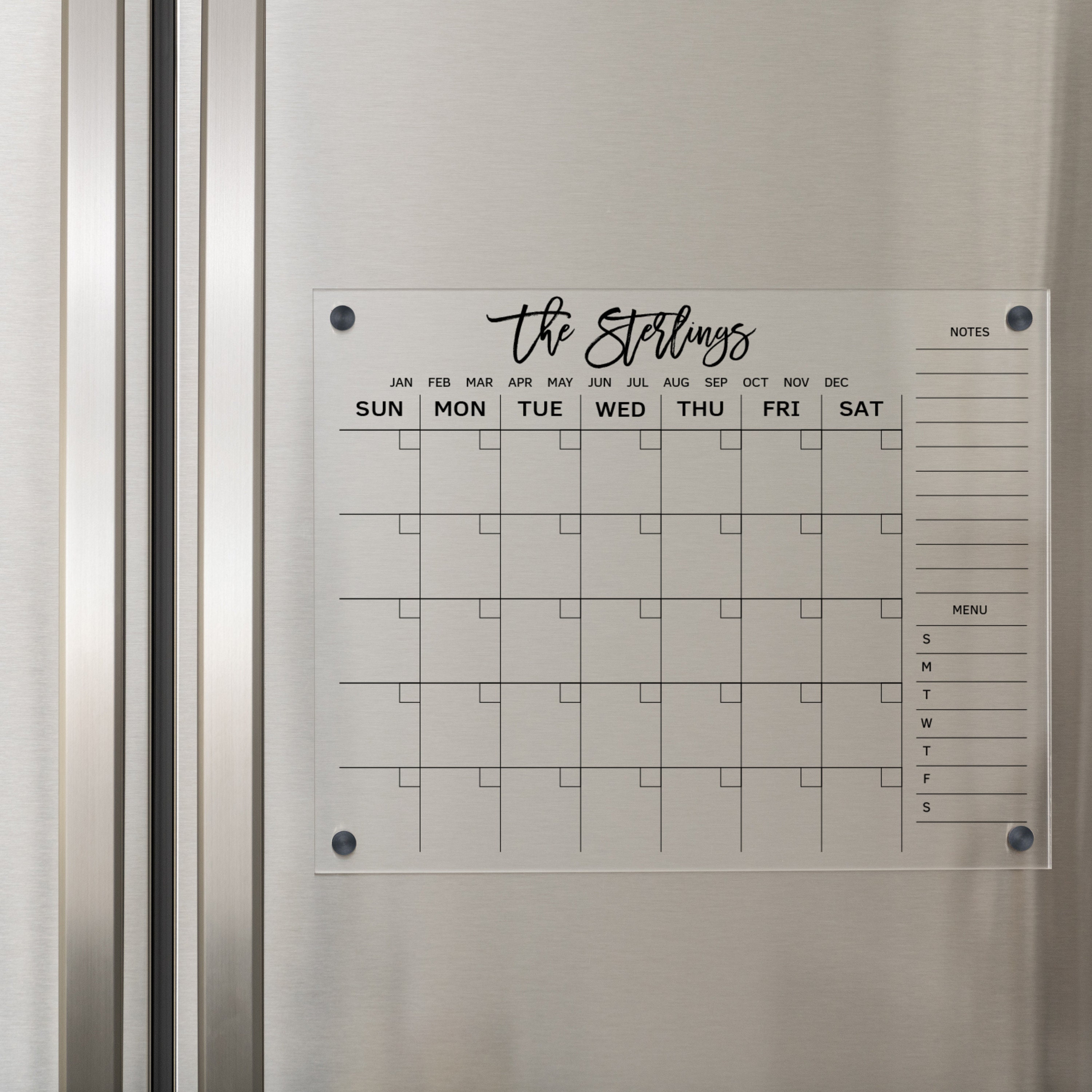 Fridge Weekly Calendar, Calendar for Fridge, Acrylic Calendar