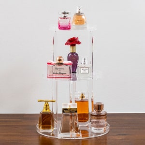 Perfume Storage Organizer,  Acrylic Makeup Organizer, 3 Tier Perfume Tray, Perfume Stand