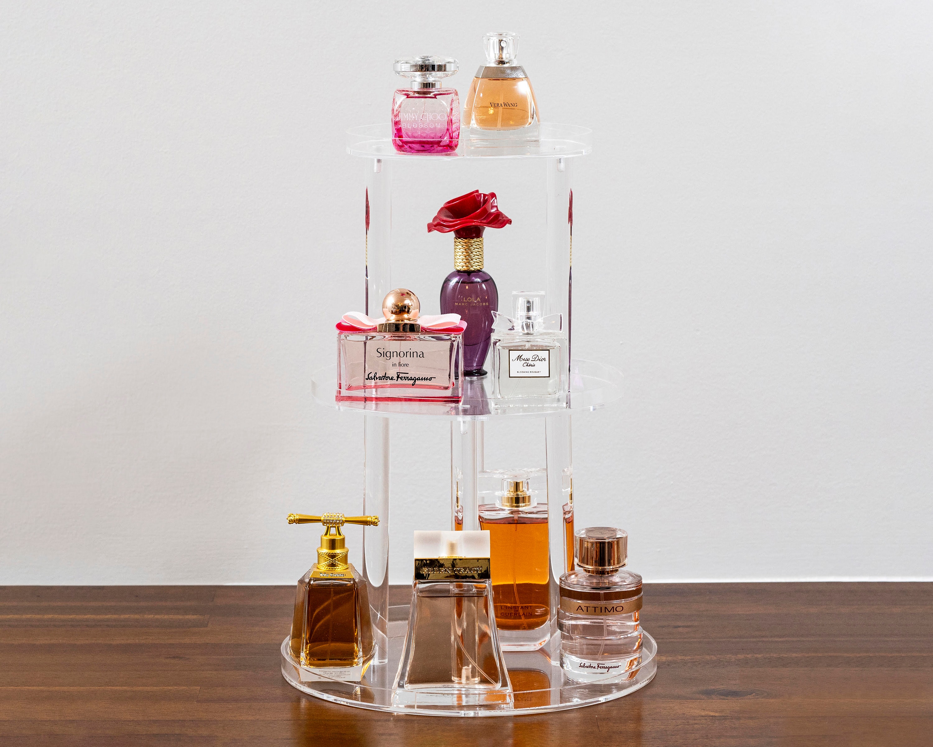 Natty Star Drehbarer Make-up Organizer, 3 Etagen, Transparent - Acryl Kosmetik Aufbewahrung