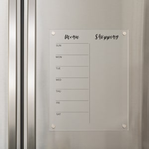 Fridge Meal Planner, Magnetic Acrylic Calendar Board, Dry Erase Calendar, Command Center