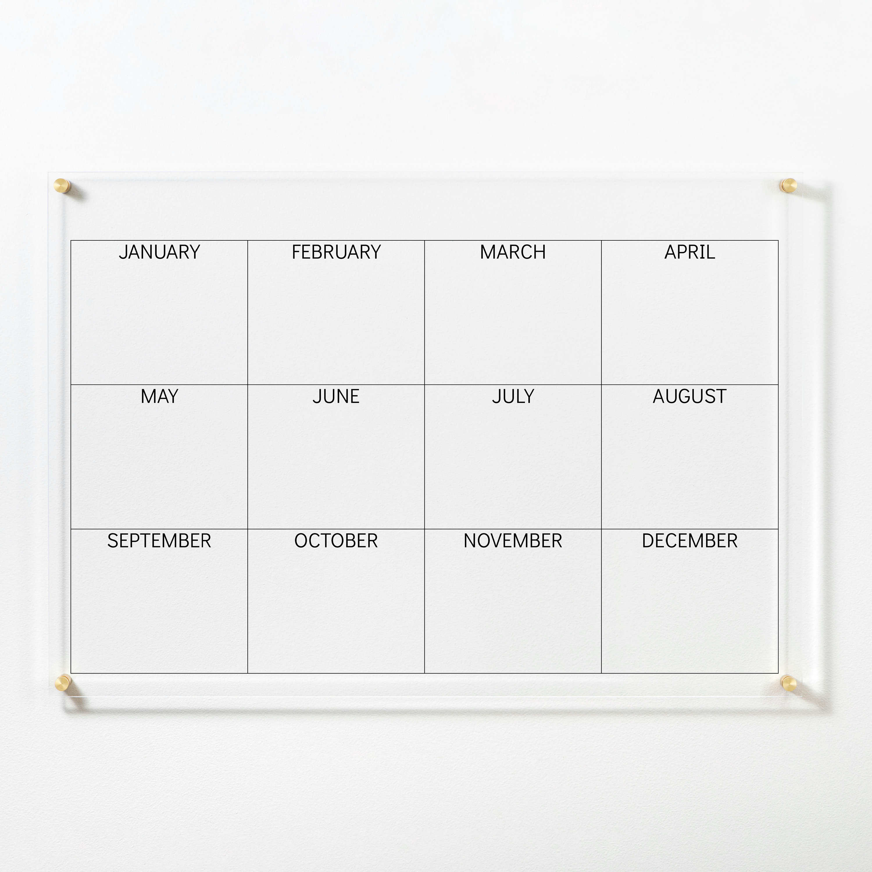 Acrylic Calendar Wall Calendar Dry Erase Calendar 12 Month Etsy