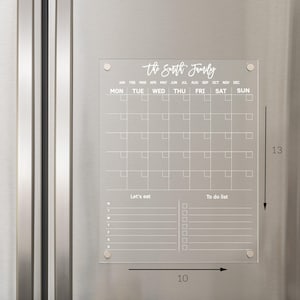 Fridge Calendar, Magnetic Acrylic Dry Erase Board, Custom Family Planner, Command Center #515