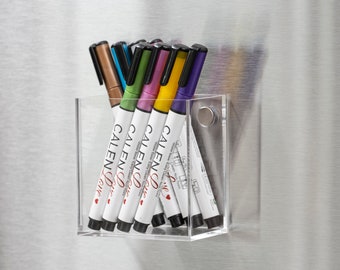 Acrylic Magnetic Marker Holder, Fridge Pen Storage, Home Organization