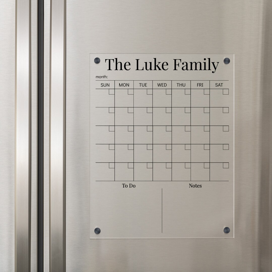 Fridge Calendar Magnetic Acrylic Calendar for Fridge Dry Erase