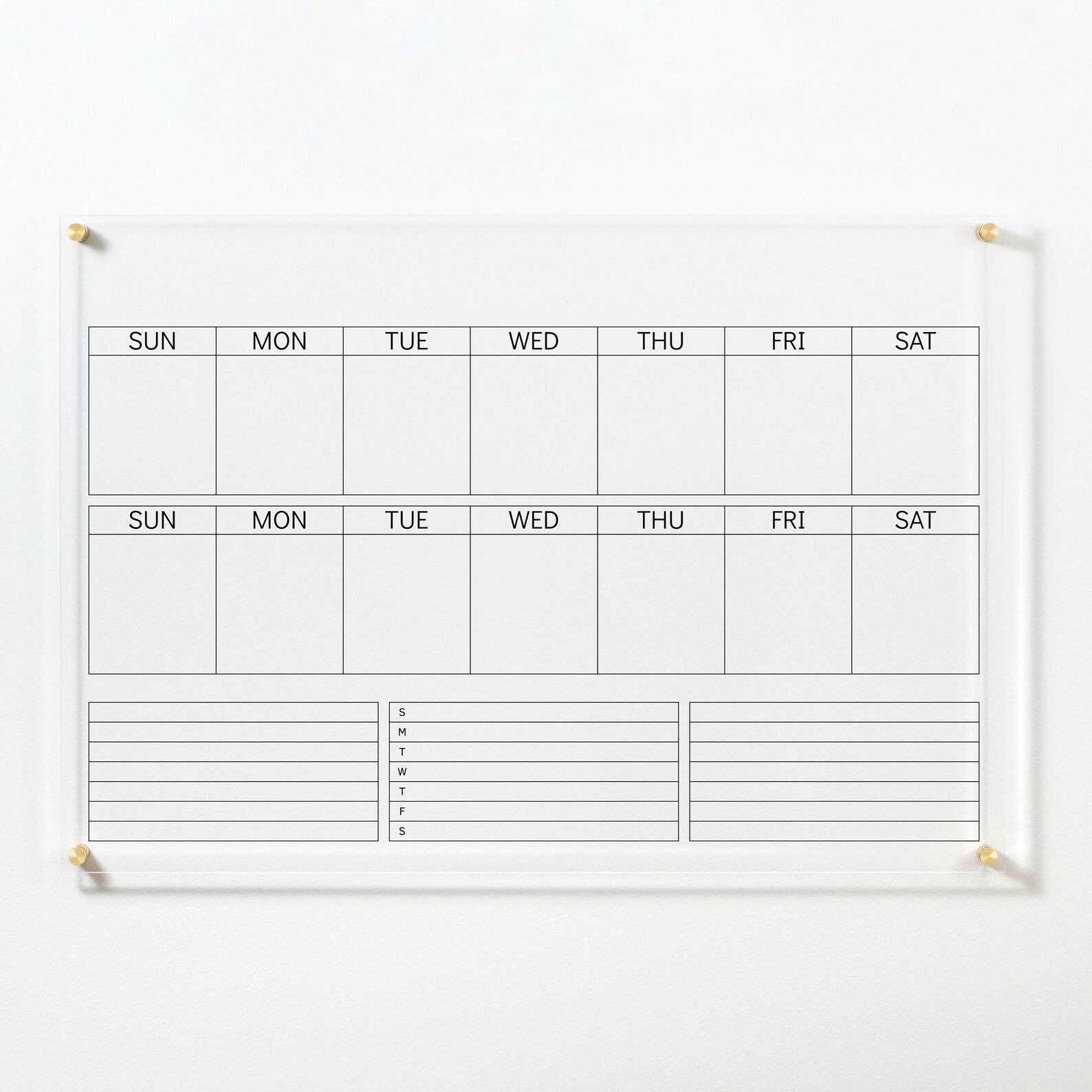 Acrylic Weekly Wall Calendar Clear Dry Erase Board Monthly Etsy