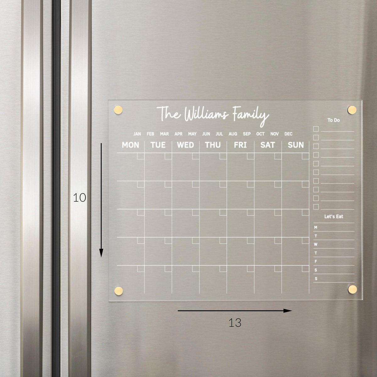 Magnetic Calendar for Fridge, Acrylic Calendar, Dry Erase Calendar, to Do List, Meal Planning 447 - Etsy