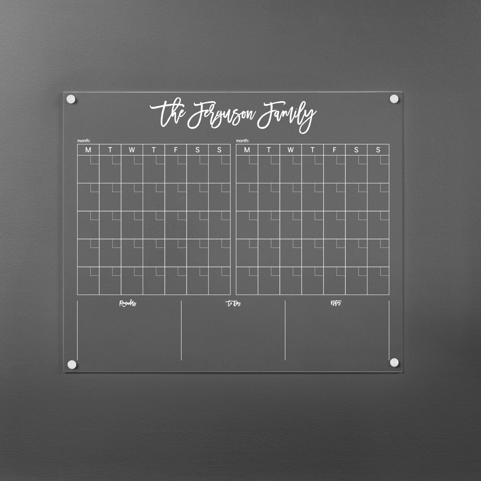 Acrylic Calendar for Wall Clear Dry Erase Board Acrylic Etsy
