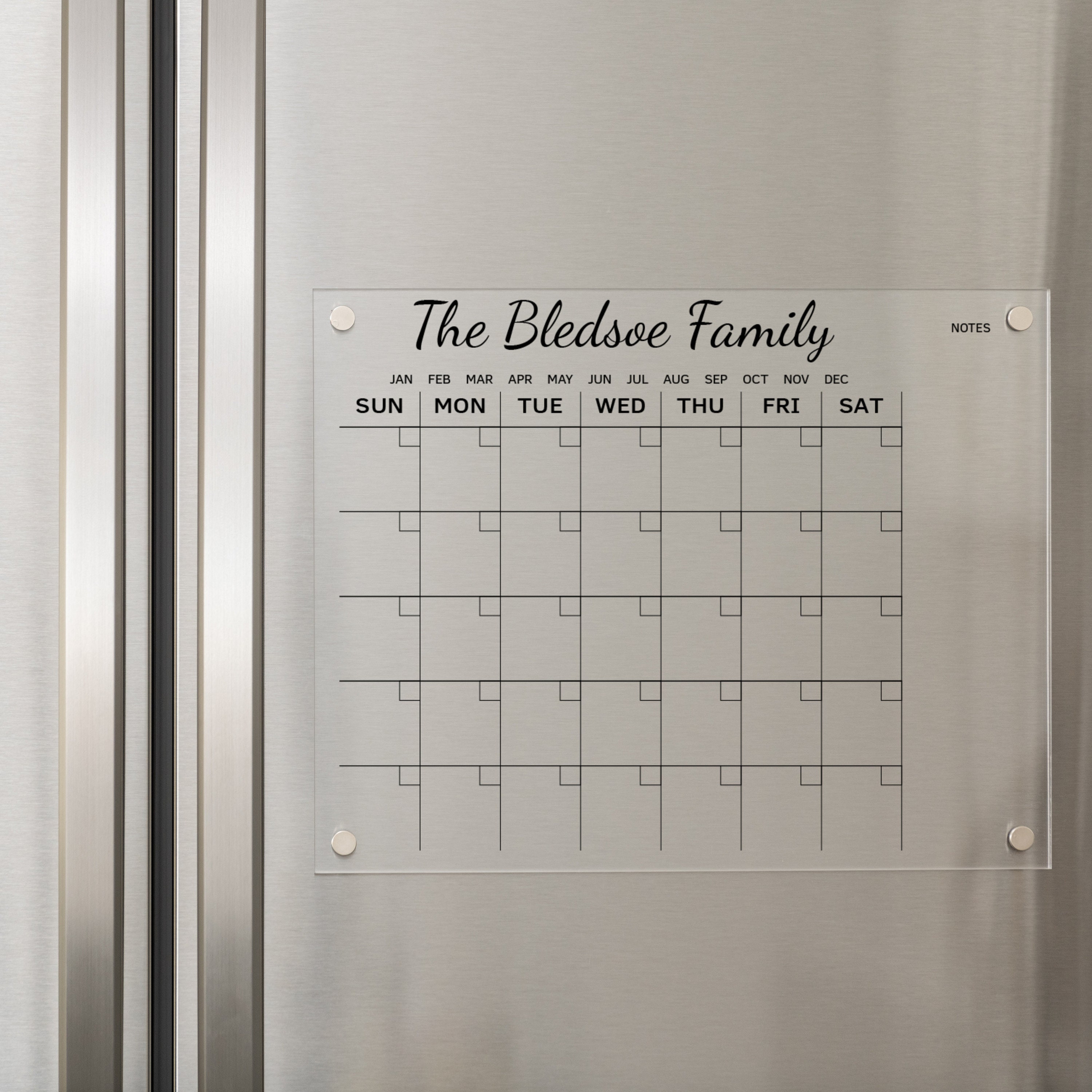 Magnetic Calendar for Fridge Acrylic Calendar Dry Erase - Etsy