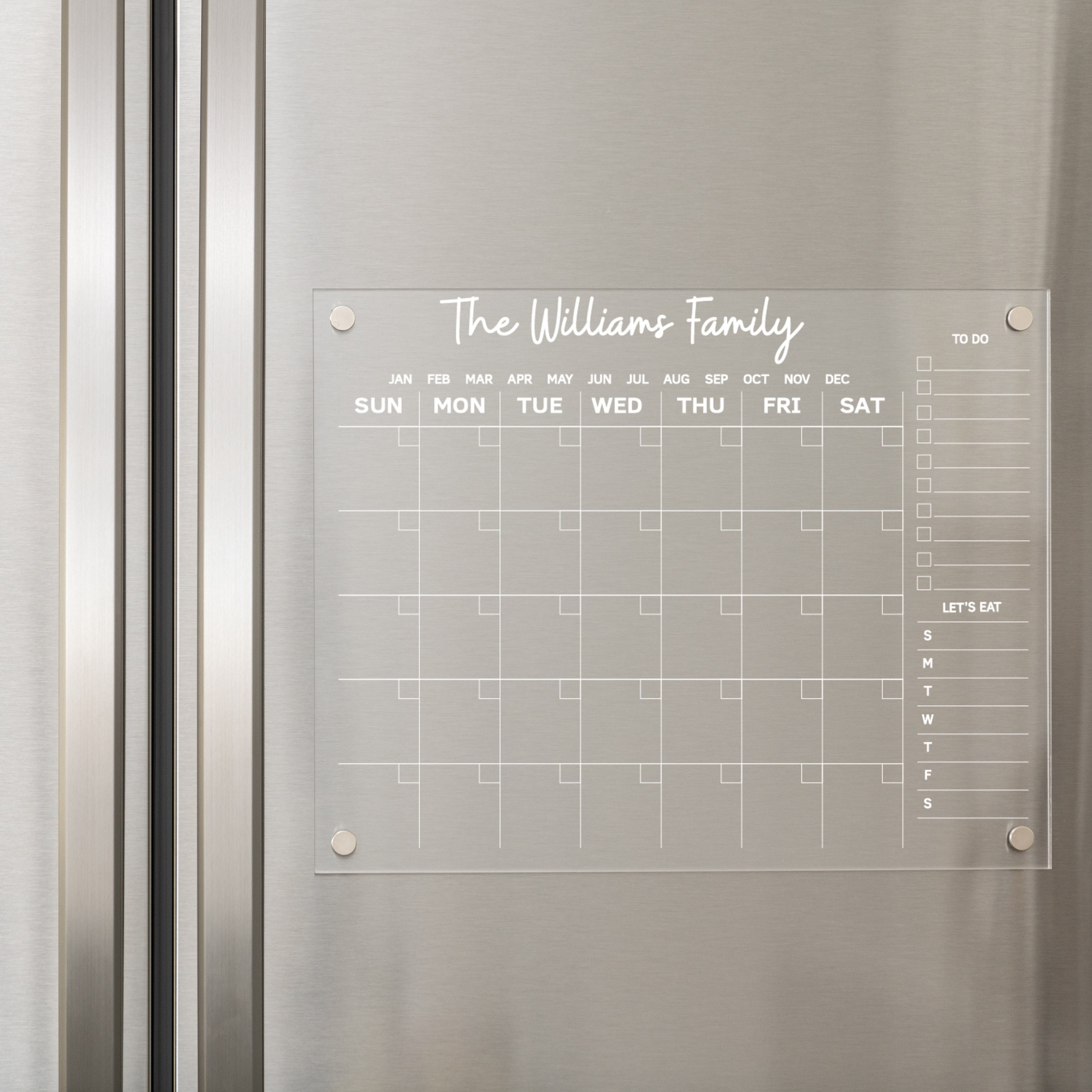 Magnetic Calendar For Fridge Acrylic Calendar Dry Erase Etsy