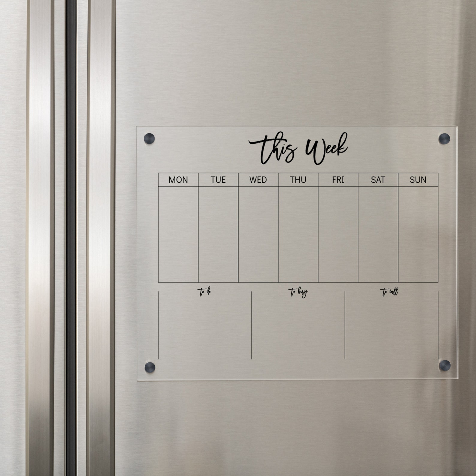 Fridge Weekly Calendar Magnetic Calendar For Fridge Acrylic Etsy