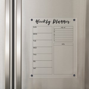 Fridge Weekly Calendar, Magnetic Calendar for Fridge, Acrylic Calendar Board, Dry Erase Calendar, Command Center