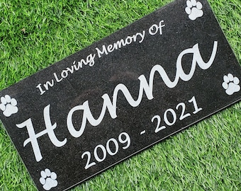 Pet Memorial Stone - Custom Granite Headstone Grave Marker Plaque - Outdoor Animal Burial Monument t12