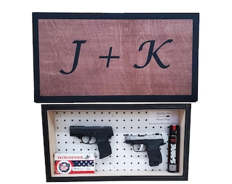 Hidden Gun Concealment Cabinet – Secret Gun Storage Stash Box – Custom Personalized Anniversary Gift