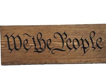 We The People fully engraved plaque wall decor United States Constitution history freedom 2A