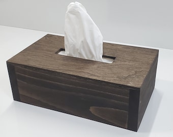 Solid Wood Tissue Paper Box Cover for a Standard Size Rectangle Style Box