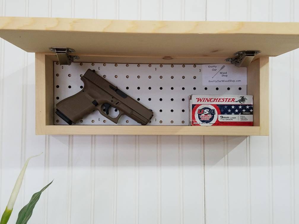 Hidden gun storage case, concealment furniture, secret cabinet