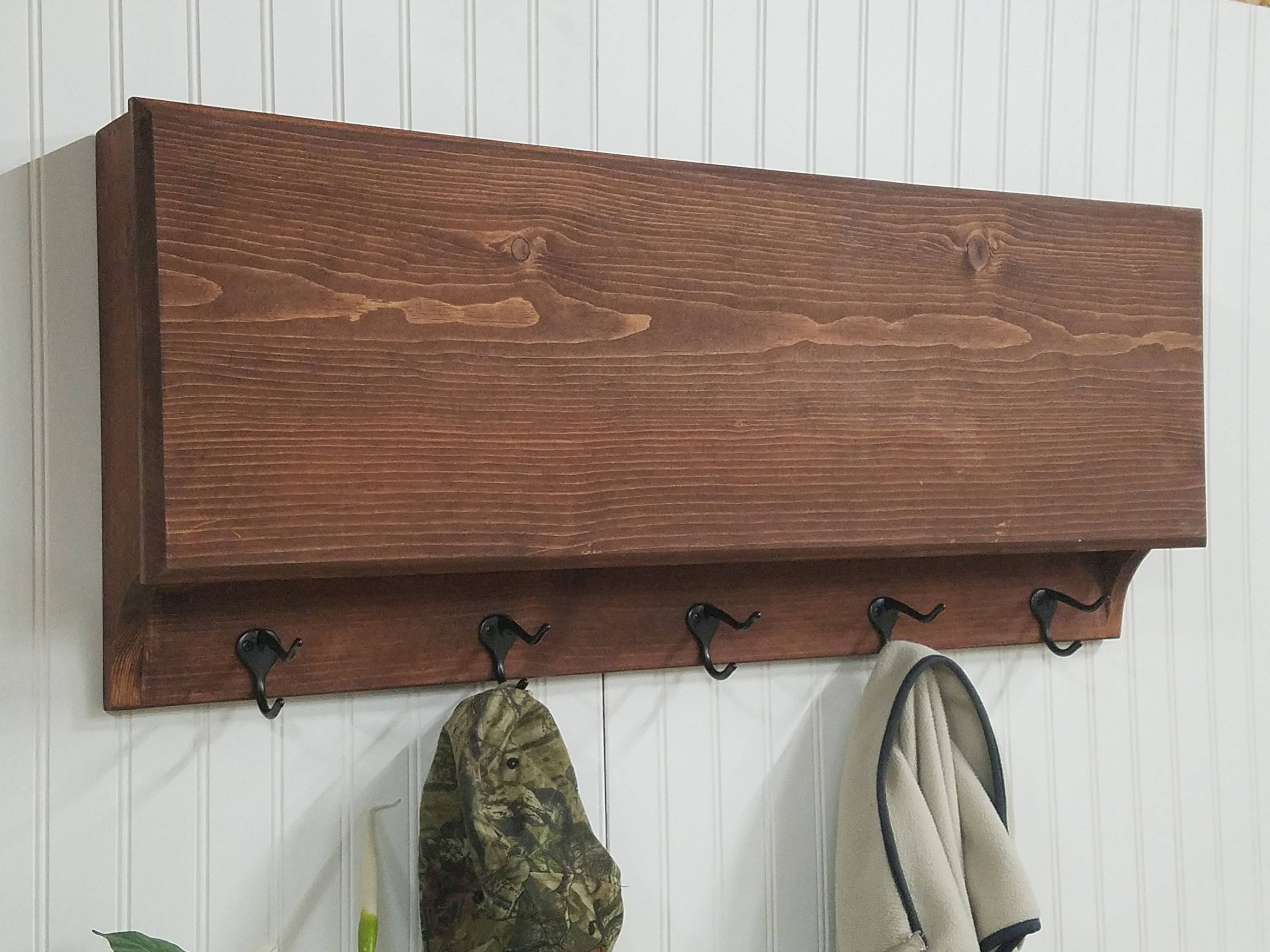 5 Hook Coat Rack with Hidden Gun Concealment Storage , Lockable Home