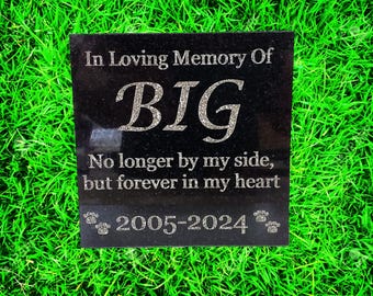Custom Pet Memorial Grave Stone - Granite Headstone Burial Marker - Garden Remembrance Plaque d3