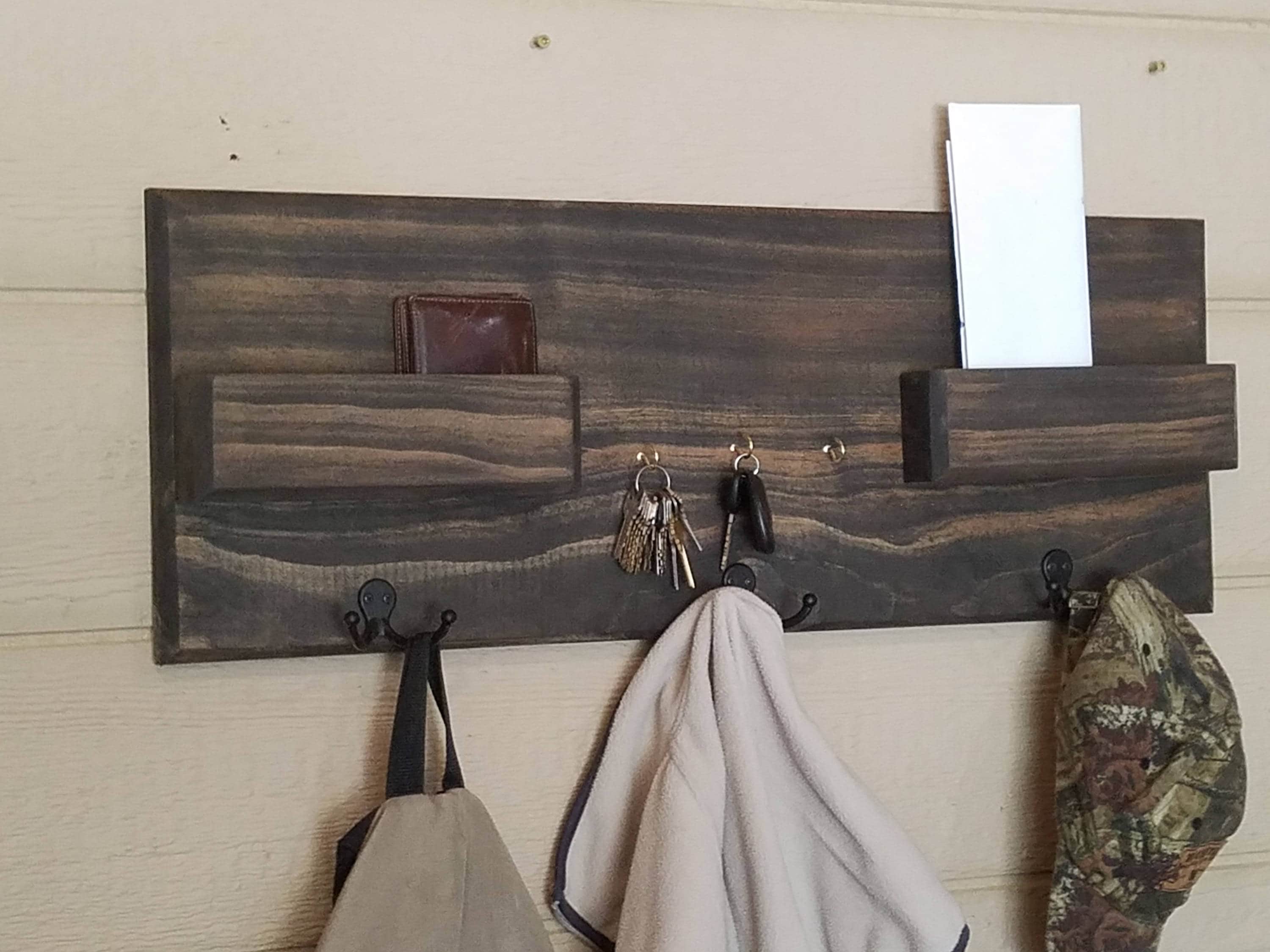 Entryway Organizer Wall Mounted Floating Shelf Mail Storage Key