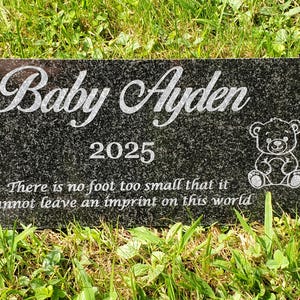 Baby Memorial Headstone: Laser Engraved Grave Marker for Loved One t15