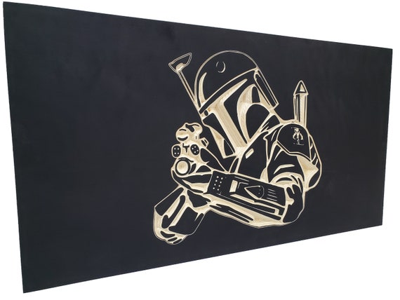 36" Boba Fett Star Wars engraved gun concealment storage safe