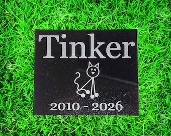 Pet Memorial Burial Grave Stone Granite Headstone Marker Garden Plaque Tombstone for Cat A1