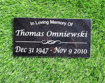Custom Granite Grave Marker Headstone: Cemetery Remembrance Memorial Garden Stone t4