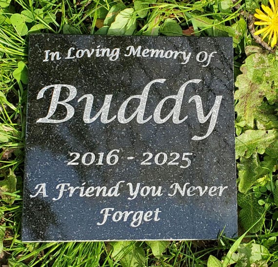 Custom Pet Memorial Grave Stone Granite Headstone Marker Garden Plaque Dog or Cat Tombstone d6