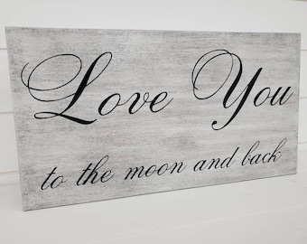 Love you to the moon handgun concealment cabinet weathered rustic antique white hidden pistol furniture concealed gun firearm storage 19"