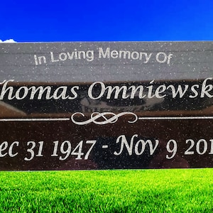 Personalized Laser Engraved Polished Granite Headstone Cemetery Grave Stone Marker Memorial Garden Monument Plaque t4