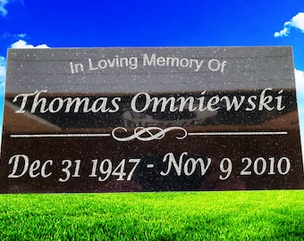 Personalized Laser Engraved Granite Memorial Stone: Garden Grave Marker for a Loved One t4