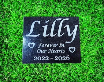 Pet Memorial Grave Marker - Personalized Granite Headstone Garden Plaque Gift A5