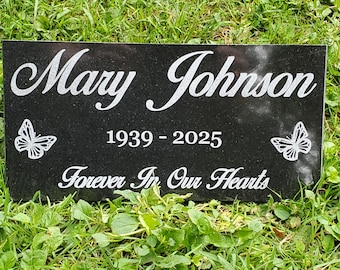 Personalized Granite Headstone for Her: Engraved Memorial Grave Stone with Butterfly t16