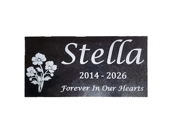 Personalized Pet Memorial Stone, Custom Engraved Granite Grave Marker, Dog Headstone, Cat Burial Plaque, Garden Memorial Gift t21