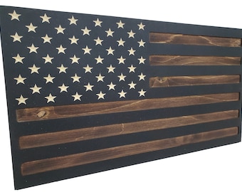 Dark Rustic Hidden Gun Storage Safe Case Mini Concealment American Flag