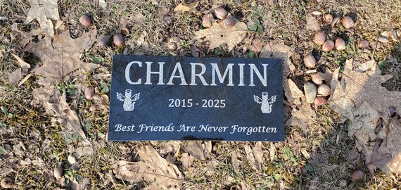 Cat grave marker garden stone 6x12 pet memorial headstone plaque t8