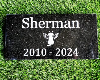 Dog Memorial Grave Stone Marker Tombstone Granite Headstone Plaque Personalized Pet Loss Gift t5