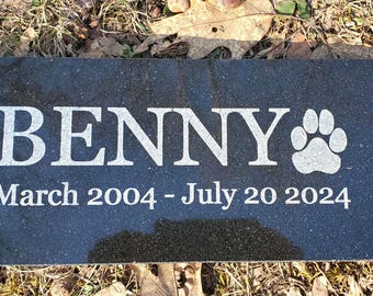 Pet headstone grave burial maker memorial garden stone plaque t9